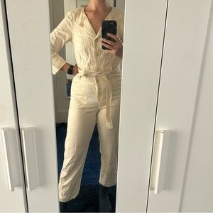 &Other Stories cream cotton jumpsuit size 6